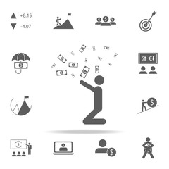 a man throws money icon. Finance icons universal set for web and mobile