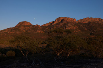 Moon setting over flinders ranges