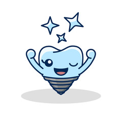 Vector tooth implant icon. Flat design illustration