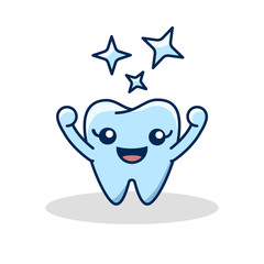 Vector healthy tooth icon. Flat design illustration.