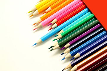 Wooden pencil color on white background