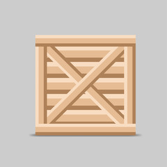 wooden box, packaging. vector illustration