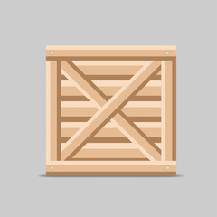 wooden box, packaging. vector illustration