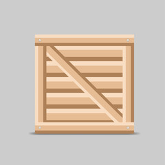wooden box, packaging. vector illustration