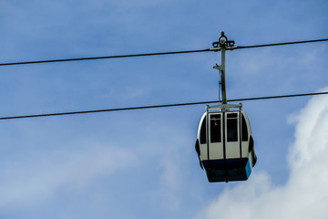 cable car on top of mountain, in Lisbon Capital City of Portugal