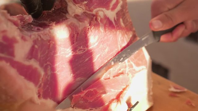 serrano ham close up