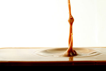 Chocolate drink on white background