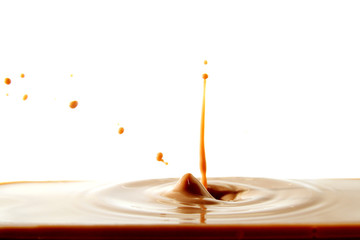 Chocolate drink on white background