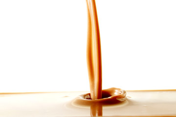 Chocolate drink on white background