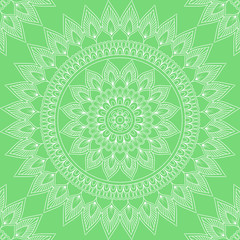 Seamless pattern with mandala ornament. Hand drawn illustration
