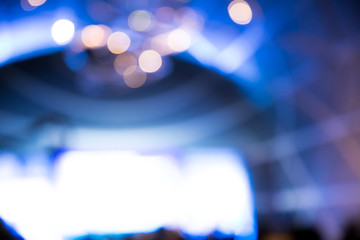 blur lights of bokeh on stage, abstract image of concert lighting