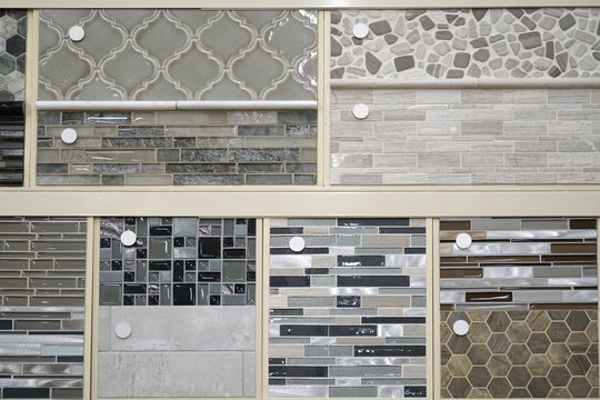 Wall Decoration Pattern Mounted Tile Material Samples In Store