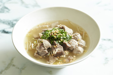 Rice noodle soup 