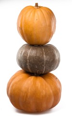 Stacked three pumpkins