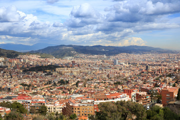 Fototapeta na wymiar Barcelona, Spain. View overlooking the town
