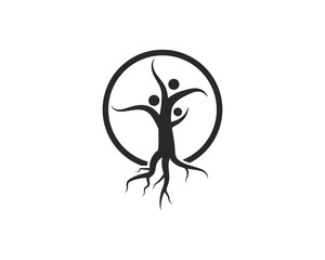family tree ilustration logo template