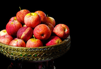 Red Apple on a black background