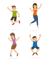 Young teenage happy and jump