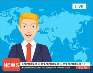 Reporter are work in the television to announce the breaking news