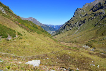 Russia, Arkhyz. Atsgara river valley in September