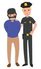 A law enforcement pose with a criminal suspect