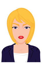 White blonde woman in vector illustration