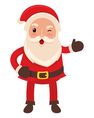 Happy funny santa claus in flat vector style