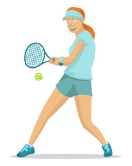 Beautiful girl playing tennis