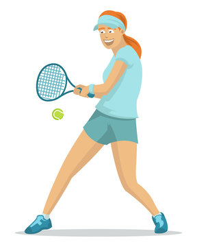 Beautiful girl playing tennis