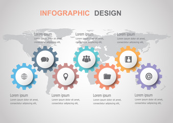 Obraz premium Infographic design template with gears