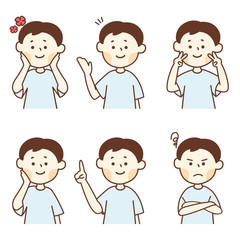  表情とジェスチャー(子供男の子)