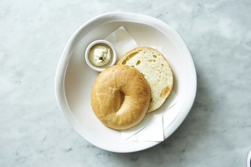 Bagel with spread 