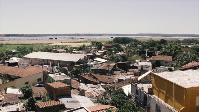 Ricardo Brugada Neighbourhood, aka La Chacarita, Asuncion, Paraguay. Shanty Town located along the Banks of the Paraguay River. 