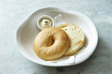 Bagel with spread 