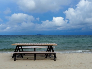 Dining table by the sea