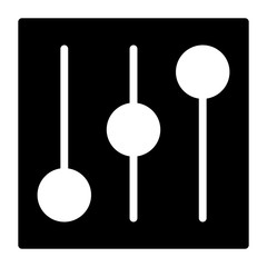 Equalizer icon. Drop shadow silhouette symbol. Preferences switcher. Music studio mixer console. Sound level control. Vector isolated illustration