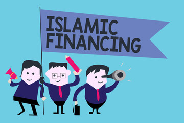 Conceptual hand writing showing Islamic Financing. Business photo text Banking activity and investment that complies with sharia.