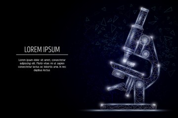 Microscope vector geometric polygonal art style design