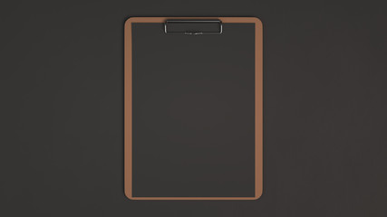 Wooden clipboard with black paper