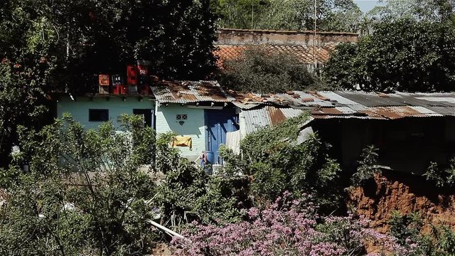 Houses in the Slum Called "La Chacarita" in Asuncion, Capital of Paraguay, South America. 