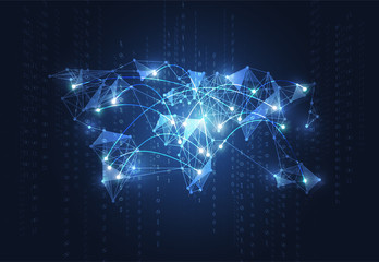 Global network connection. World map point and line composition concept of global business. Vector Illustration