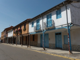 Fototapeta na wymiar TYPICAL STREET OF A SPANISH PEOPLE, HOSPITAL DE ORBIGO, LEON, SPAIN, EUROPE