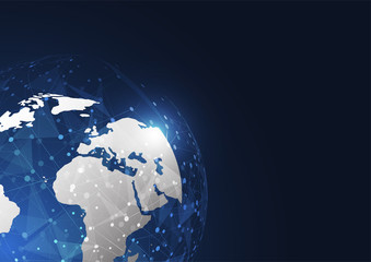 Global network connection. World map point and line composition concept of global business. Vector Illustration