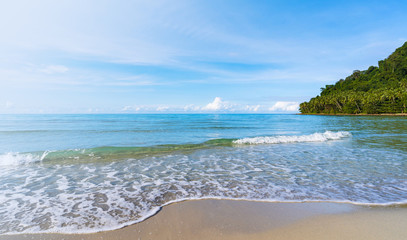 Beautiful tropical beach and sea under blue sky