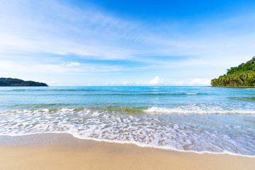 Beautiful tropical beach and sea under blue sky