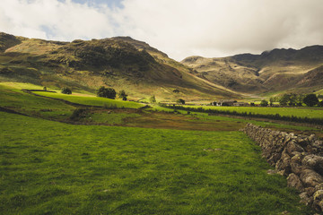 Landscapes views of Great Langdale in the Lake District
