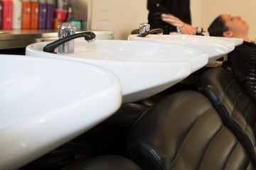 Hairdressing Wash Hair Washing Basin close up