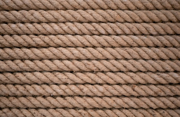 rough natural rope texture for background, full frame, marine concept