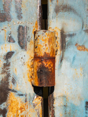 old rusty lock on the door