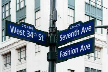 Road signs in Midtown of New York